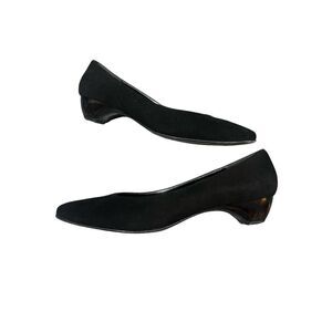 Ferragamo Shoes Womens 10 AAA Black Suede Tortoise Heel Shoes 10 3A